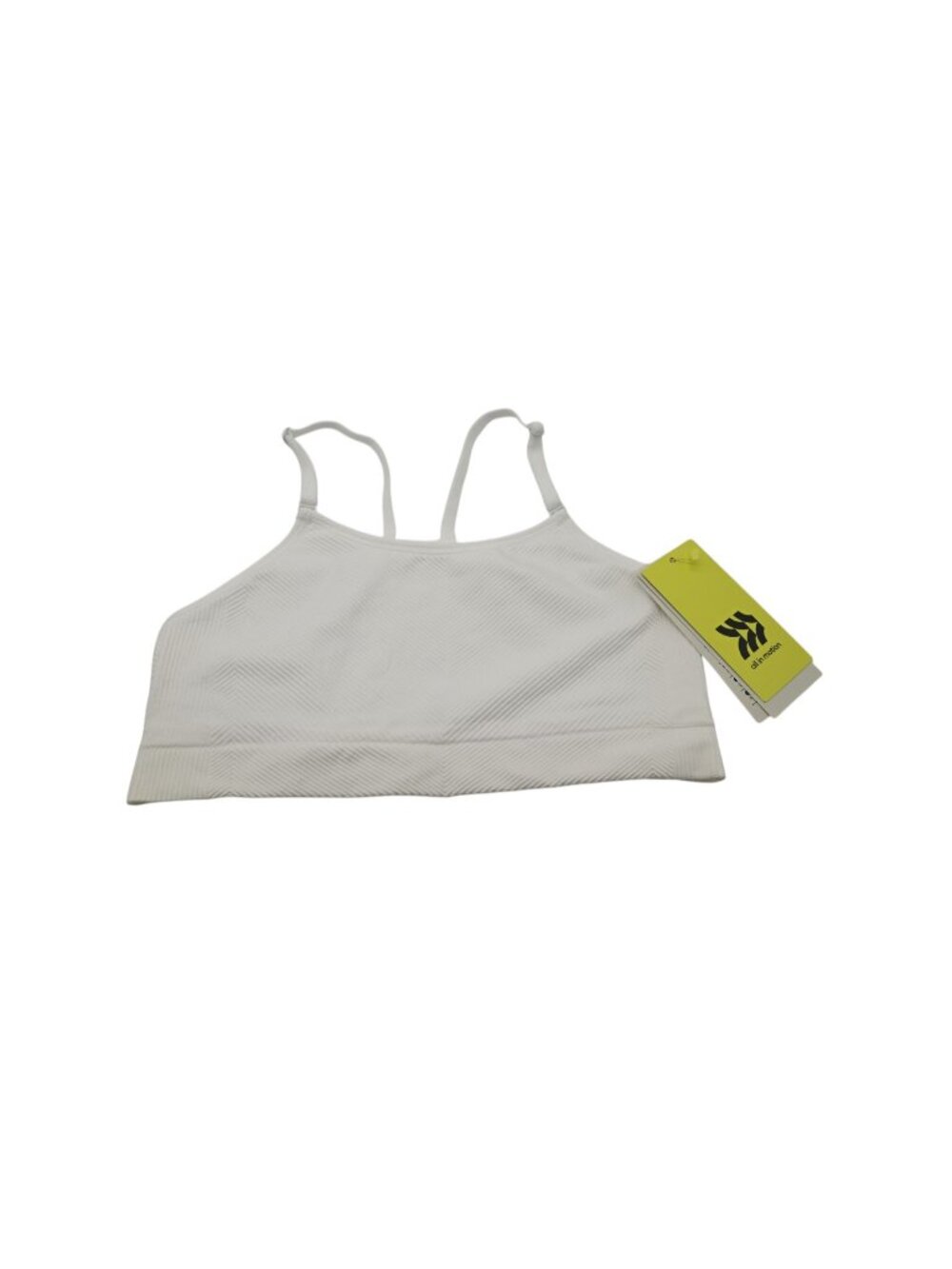 NWT All In Motion Pull Over Bra Sz M 8 White Athletic Activewear Top Workout